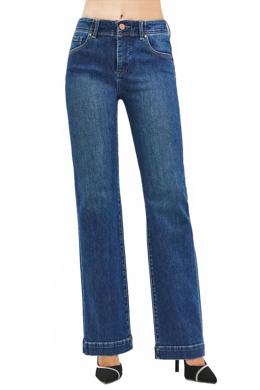 NEW RISEN high rise bootcut jeans in dark blue